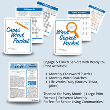 Monthly Crossword Puzzles, Monthly Word Searches, and Life Works Daily